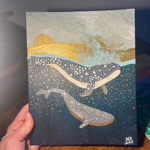 Handmade wall art w acrylic paint 8x10